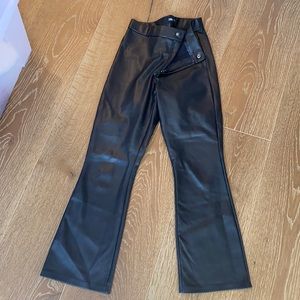 Flared leather pants